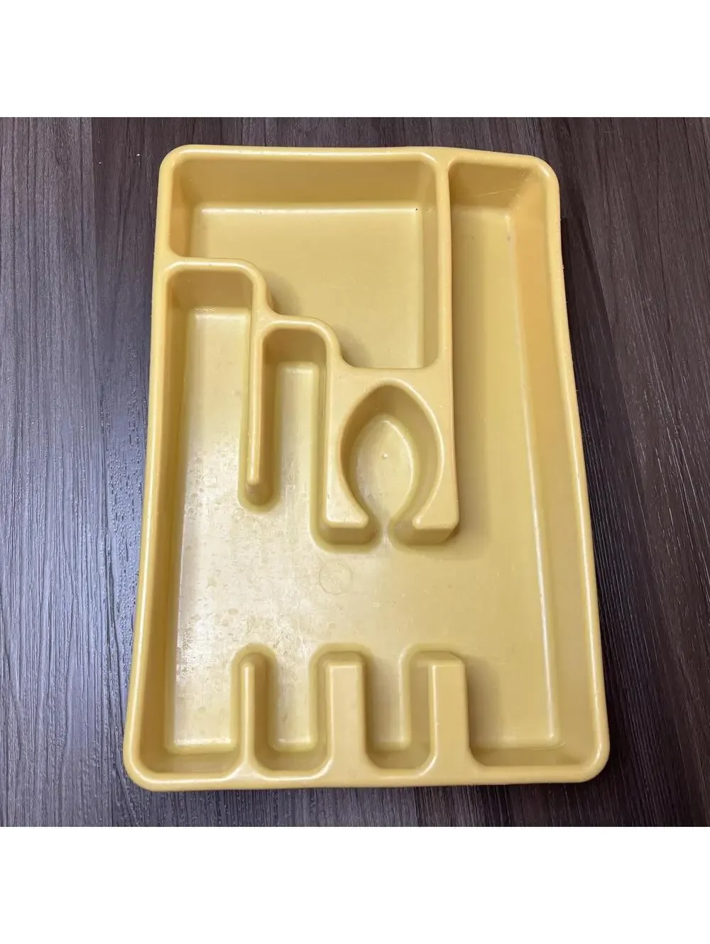 Vintage Rubbermaid Utensil Holder Mustard Yellow Plastic